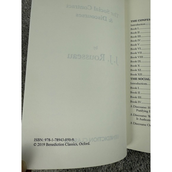 Jean-Jacques Rousseau Confessions The Social Contract Discourses Benedictine - Picture 4 of 8